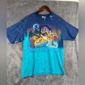 Vintage Disney MGM Studios Fantasmic 1990s Official Tie-Dye AOP T-shirt Sz L